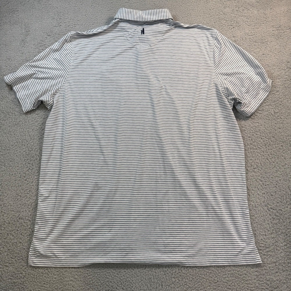 Johnnie-O Featherweight Men XXL Blue White Striped Performance Golf Polo Shirt - Picture 7 of 8
